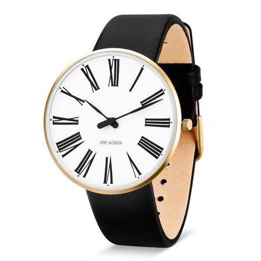 Arne Jacobsen Roman armbåndsur i IPG forgyldt stål med hvid skive Ø40 mm